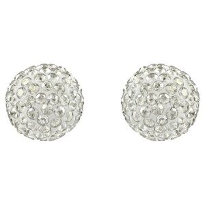 Elegant Swarovski Crystal Disco Ball Earrings with Sterling Silver Posts Small